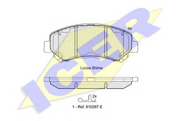 ICER 181834 Комплект тормозных колодок,
