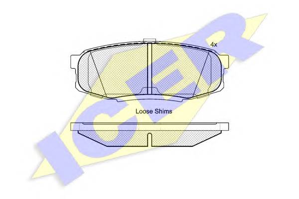 ICER 181875 Комплект тормозных колодок,