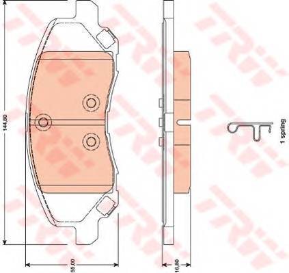 TRW GDB4141 Комплект тормозных колодок,