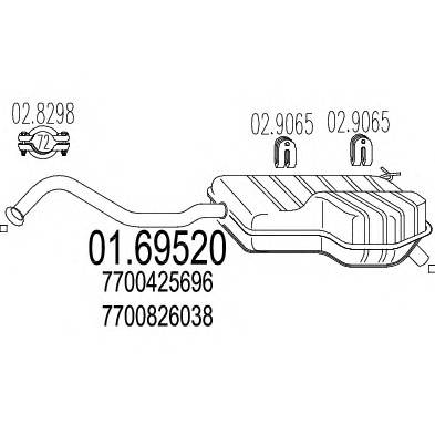 MTS 01.69520 Глушитель выхлопных газов