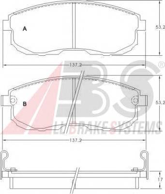 A.B.S. 36691 Комплект тормозных колодок,