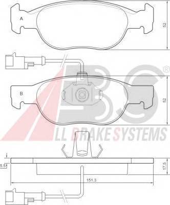 A.B.S. 36892 Комплект тормозных колодок,