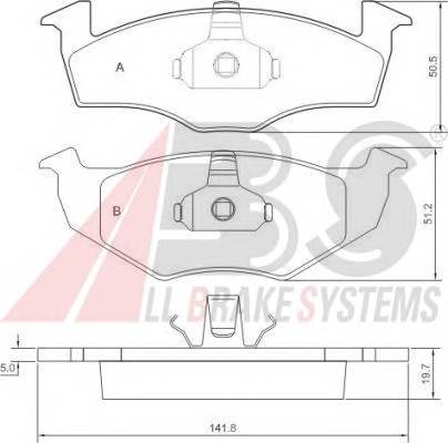 A.B.S. 36970 Комплект гальмівних колодок,