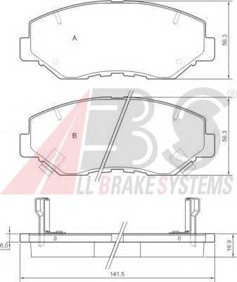 A.B.S. 37424 Комплект тормозных колодок,