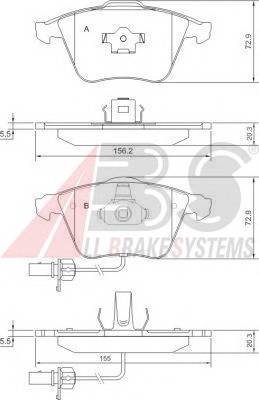 A.B.S. 37428 Комплект тормозных колодок,