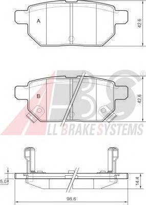 A.B.S. 37580 Комплект тормозных колодок,