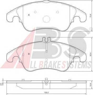 A.B.S. 37586 Комплект тормозных колодок,