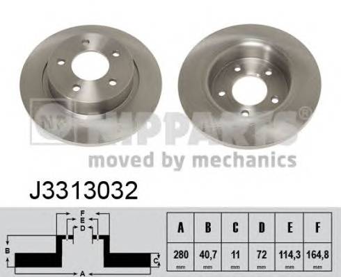 NIPPARTS J3313032 Тормозной диск