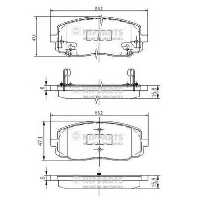 NIPPARTS J3600323 Комплект тормозных колодок,