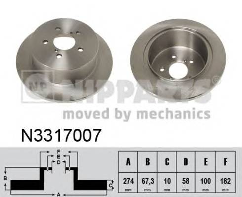 NIPPARTS N3317007 Гальмівний диск