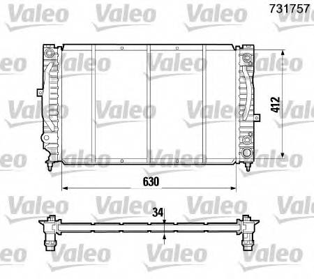 VALEO 731757 Радиатор, охлаждение двигателя