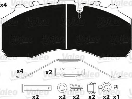 VALEO 882200 Комплект тормозных колодок,