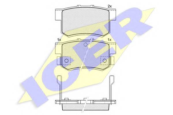 ICER 180798 Комплект тормозных колодок,