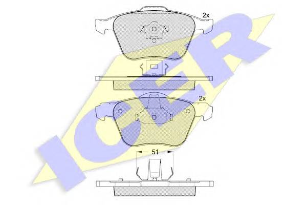 ICER 181551 Комплект тормозных колодок,