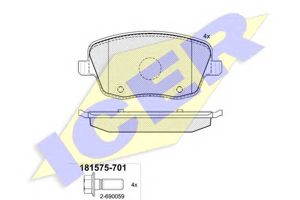 ICER 181575-701 Комплект тормозных колодок,