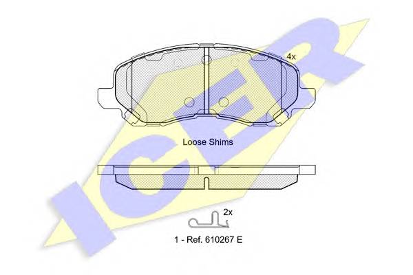 ICER 181806 Комплект тормозных колодок,