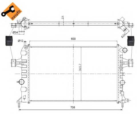 NRF 54668 Радиатор, охлаждение двигателя