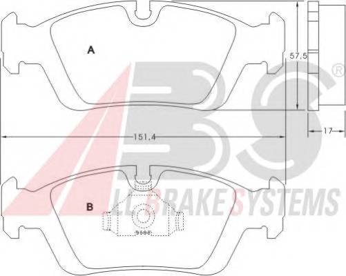 A.B.S. 36678 Комплект тормозных колодок,