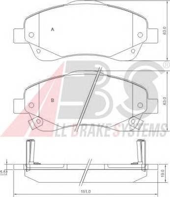 A.B.S. 37400 Комплект тормозных колодок,