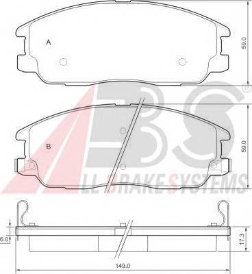 A.B.S. 37566 Комплект тормозных колодок,