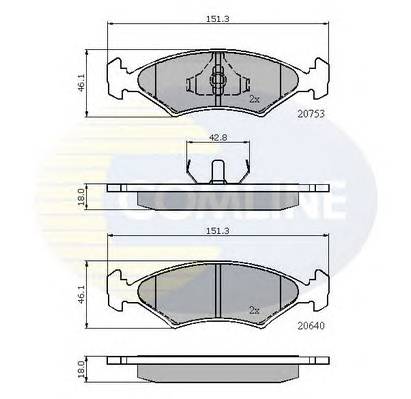 COMLINE CBP0118 Комплект гальмівних колодок,