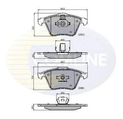 COMLINE CBP01607 Комплект тормозных колодок,