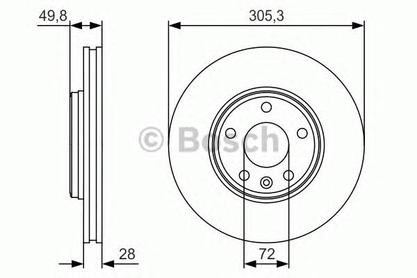 BOSCH 0986479R93 Гальмівний диск Bosch