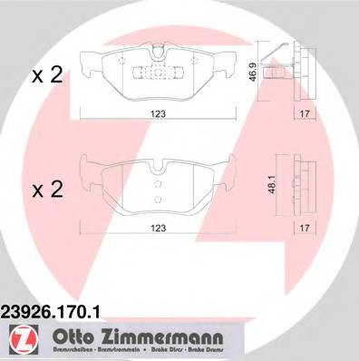 ZIMMERMANN 23926.170.1 Комплект гальмівних колодок,