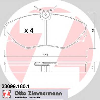 ZIMMERMANN 23099.180.1 Комплект тормозных колодок,