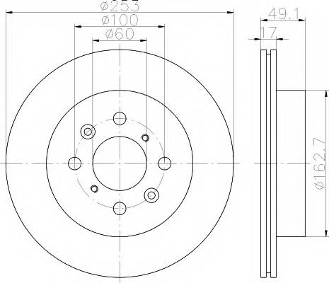 HELLA 8DD 355 111-591 Тормозной диск