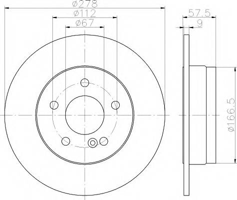 HELLA 8DD 355 114-181 Тормозной диск