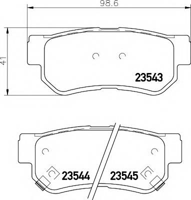 HELLA 8DB 355 009-971 Комплект тормозных колодок,