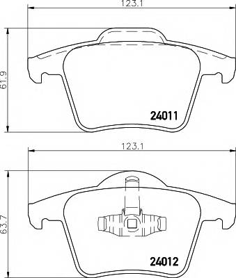 HELLA 8DB 355 010-801 Комплект гальмівних колодок,