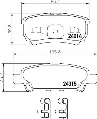 HELLA 8DB 355 010-811 Комплект гальмівних колодок,