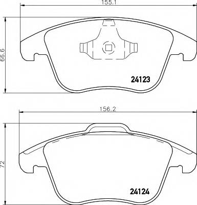 HELLA 8DB 355 012-891 Комплект тормозных колодок,