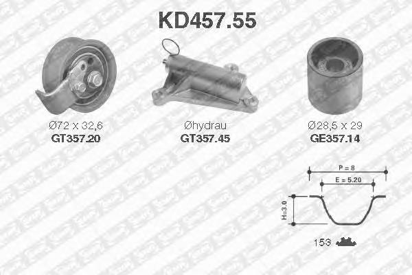 SNR KD457.55 Комплект ременя ГРМ