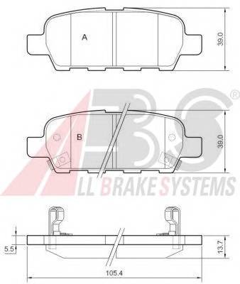 A.B.S. 37321 Комплект гальмівних колодок,