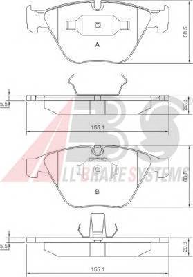 A.B.S. 37346 Комплект гальмівних колодок,