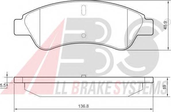 A.B.S. 37578 Комплект тормозных колодок,