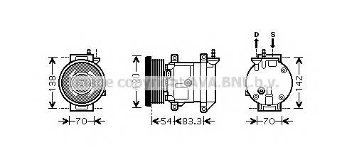 AVA QUALITY COOLING DWAK071 Компрессор, кондиционер