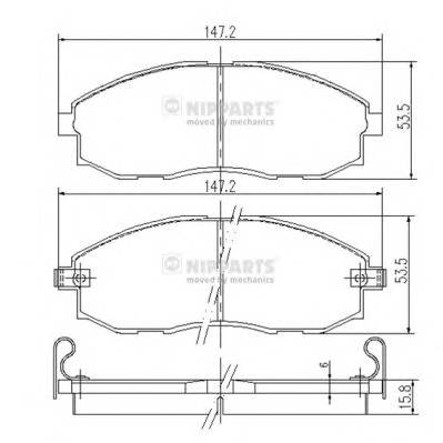 NIPPARTS J3600521 Комплект гальмівних колодок,