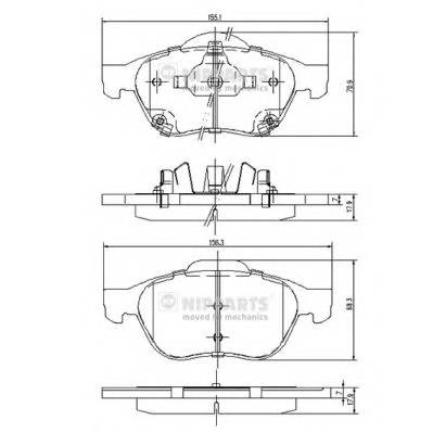 NIPPARTS J3602115 Комплект гальмівних колодок,