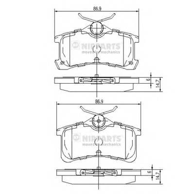 NIPPARTS J3612026 Комплект гальмівних колодок,