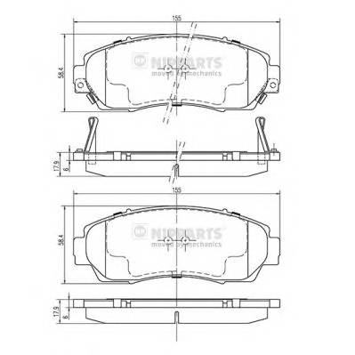 NIPPARTS N3604073 Комплект гальмівних колодок,