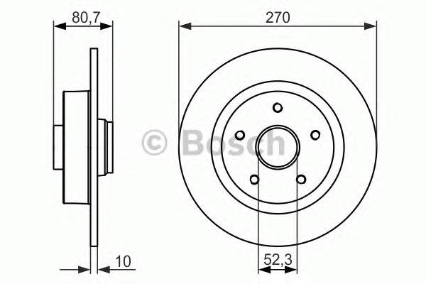 BOSCH 0 986 479 607 Гальмівний диск