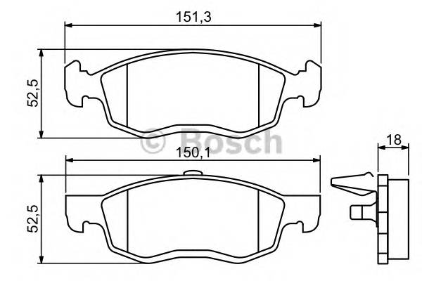 BOSCH 0 986 494 197 Комплект гальмівних колодок,