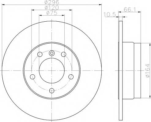 HELLA 8DD 355 111-301 Тормозной диск