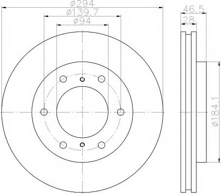 HELLA 8DD 355 115-731 Гальмівний диск