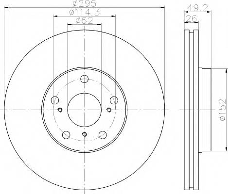 HELLA 8DD 355 114-281 Тормозной диск