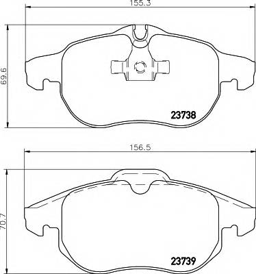 HELLA 8DB 355 009-311 Комплект тормозных колодок,